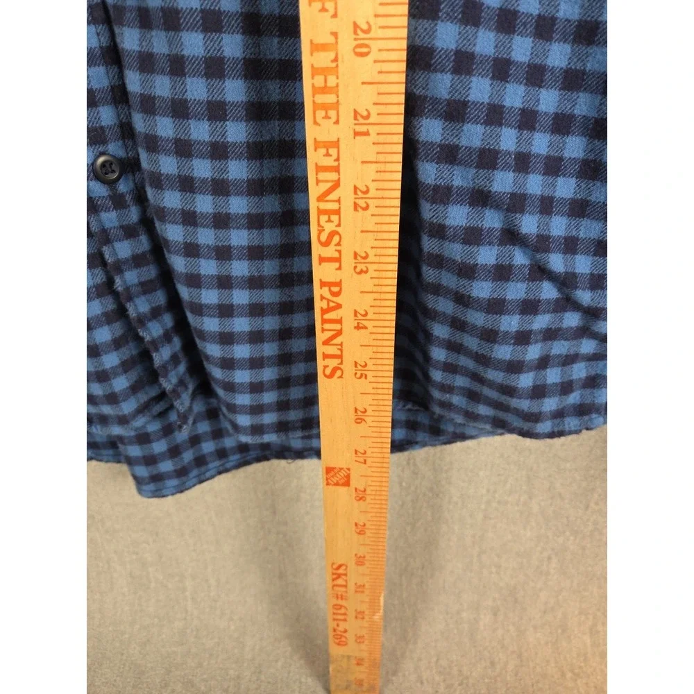 American Eagle Shirt Mens L Blue Gingham Check Button Up Classiccore Flannel Y2K